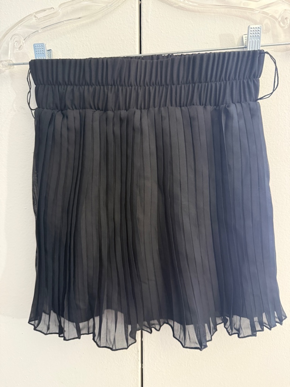 Wet Seal Women Black Pleated Chiffon Mini Skirt Size XS
